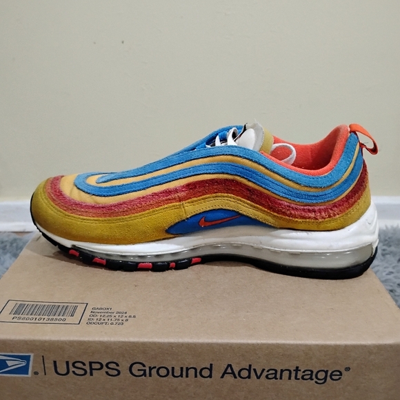 Nike Air Max 97 SE Running Club Men Size 10.5 Pollen Orange Sneakers DH1085-700 - Picture 3 of 13